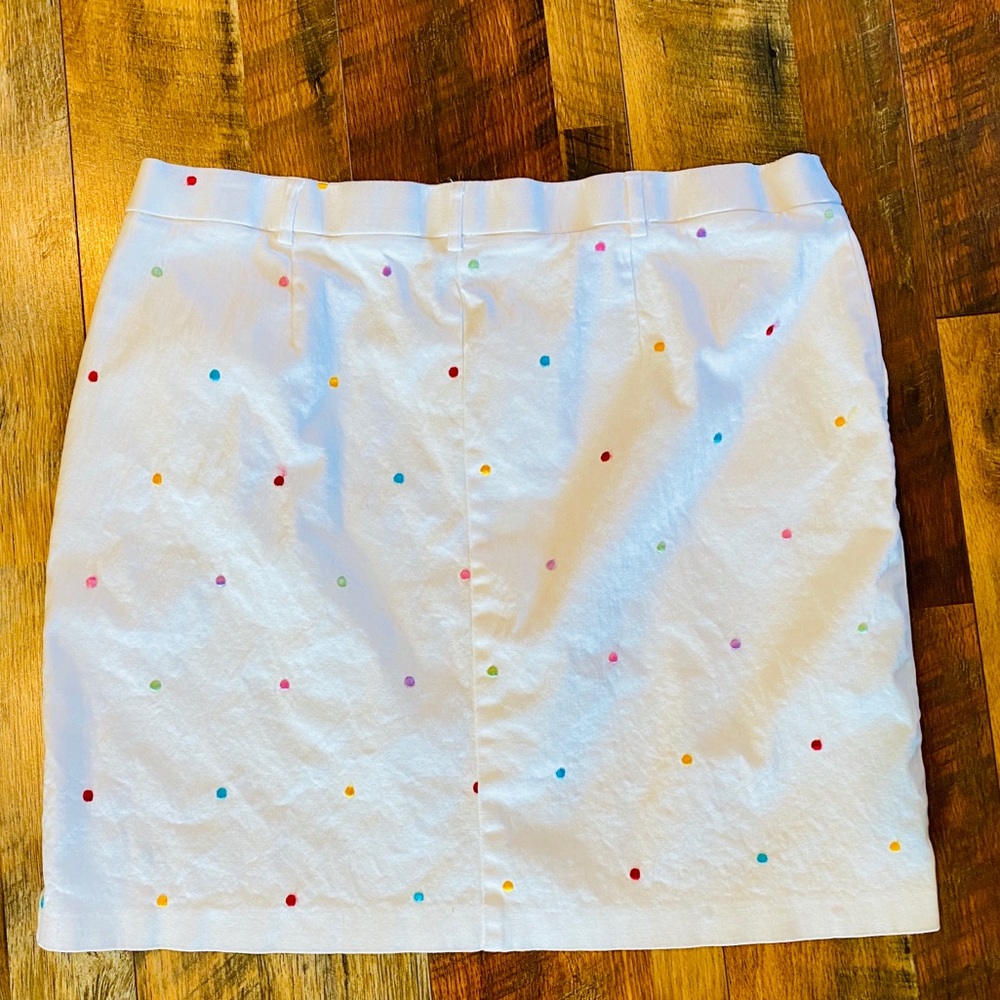 COUNTERPARTS White Polka Dot Mini Skirt - Size 18 - Picture 6 of 6